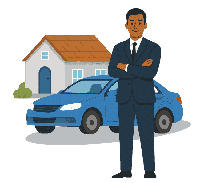 Hire verified drivers in Siliguri – professional driver standing beside car with a confident smile.